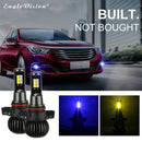 2 PCS EV14 H16 / 5202 DC9-32V / 6W / IP67 Car LED Double Color Fog Light, Ice Blue Light + Amber Light