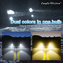 2 PCS EV15 880 / 881 DC9-32V / 6W / IP67 Car LED Double Color Fog Light, Cold White Light + Amber Light