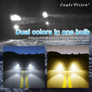 2 PCS EV15 9005 / 9006 DC9-32V / 6W / IP67 Car LED Double Color Fog Light, Cold White Light + Amber Light