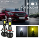 2 PCS EV15 9005 / 9006 DC9-32V / 6W / IP67 Car LED Double Color Fog Light, Cold White Light + Amber Light