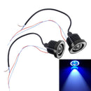 2 PCS 2.5 inch DC12V 10W 900LM 6500K Car Angel Eyes Fog Lamp Foglight, Cable Length: 20cm(Blue Light + White Light)