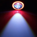 2 PCS 2.5 inch DC12V 10W 900LM 6500K Car Angel Eyes Fog Lamp Foglight, Cable Length: 20cm(Red Light + White Light)