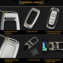 A Style Car Buckle Key Shell Zinc Alloy Car Chain Shell Car Key Shell Case Key Ring for Toyota, Random Color Delivery