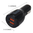 DC 12-24V Quick Charger 3.0 Car Charger with 3.1A Car Dual USB Chargers(Black)
