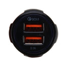 DC 12-24V Quick Charger 3.0 Car Charger with 3.1A Car Dual USB Chargers(Black)