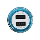 DC 12-24V Digital Charger Intelligent Matching Current Intelligent Charge Dual USB Car Charger(Blue)