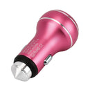 DC 12-24V Digital Charger Intelligent Matching Current Intelligent Charge Dual USB Car Charger(Magenta)