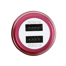 DC 12-24V Digital Charger Intelligent Matching Current Intelligent Charge Dual USB Car Charger(Magenta)