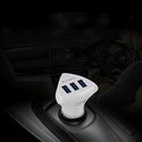 Safety Quickly Charger DC 12-24V Digital Charger Intelligent Matching Current Intelligent Charge 3 USB Ports Car Charger(White)
