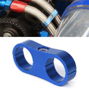 AN12 Automotive 2-hole High Pressure Tubing Fixing Clip Car Tubing Clamp Aluminum Alloy Clip Tubing Separator, Random Color Delivery
