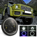 7 inch H4 / H13 DC 9V-30V 3000LM 6000K 30W IP67 4LED Lamp Beads Car Round Shape LED Headlight Lamps for Jeep Wrangler / Harley, with Angel Eye