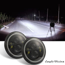 7 inch H4 / H13 DC 9V-30V 3000LM 6000K 30W IP67 4LED Lamp Beads Car Round Shape LED Headlight Lamps for Jeep Wrangler / Harley, with Angel Eye