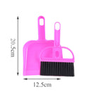 Mini Desktop Car Keyboard Sweep Cleaning Brush Small Broom Dustpan Set(Magenta)