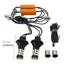 2 PCS 1156/Ba15s 5W 450LM 60LEDs DC 12V SMD-4014 Car Tail Bulb Turn Signal Auto Reverse Lamp Daytime Turn Running Light Car Source Set(White Light+Yellow Light), Cable Length: 40cm