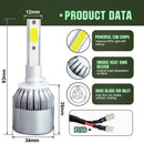 2 PCS C9 880/881 18W 1800LM 6000K Waterproof IP68 Car Auto LED Headlight with 2 COB LED Lamps, DC 9-36V(White Light)