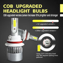 2 PCS C9 9004 18W 1800LM 6000K Waterproof IP68 Car Auto LED Headlight with 2 COB LED Lamps, DC 9-36V(White Light)