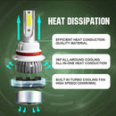 2 PCS C9 9004 18W 1800LM 6000K Waterproof IP68 Car Auto LED Headlight with 2 COB LED Lamps, DC 9-36V(White Light)
