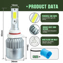 2 PCS C9 9005 18W 1800LM 6000K Waterproof IP68 Car Auto LED Headlight with 2 COB LED Lamps, DC 9-36V(White Light)