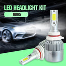 2 PCS C9 9005 18W 1800LM 6000K Waterproof IP68 Car Auto LED Headlight with 2 COB LED Lamps, DC 9-36V(White Light)
