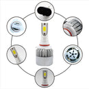 2 PCS C9 9005 18W 1800LM 6000K Waterproof IP68 Car Auto LED Headlight with 2 COB LED Lamps, DC 9-36V(White Light)