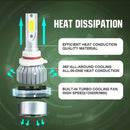 2 PCS C9 9005 18W 1800LM 6000K Waterproof IP68 Car Auto LED Headlight with 2 COB LED Lamps, DC 9-36V(White Light)