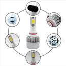 2 PCS C9 9006 18W 1800LM 6000K Waterproof IP68 Car Auto LED Headlight with 2 COB LED Lamps, DC 9-36V(White Light)