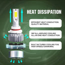 2 PCS C9 9006 18W 1800LM 6000K Waterproof IP68 Car Auto LED Headlight with 2 COB LED Lamps, DC 9-36V(White Light)