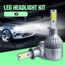 2 PCS C9 H3 18W 1800LM 6000K Waterproof IP68 Car Auto LED Headlight with 2 COB LED Lamps, DC 9-36V(White Light)