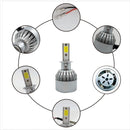 2 PCS C9 H3 18W 1800LM 6000K Waterproof IP68 Car Auto LED Headlight with 2 COB LED Lamps, DC 9-36V(White Light)
