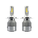 2 PCS C9 H4 18W 1800LM 6000K Waterproof IP68 Car Auto LED Headlight with 2 COB LED Lamps, DC 9-36V(White Light)