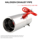 Universal Car / Motorcycles Styling Straight Stainless Steel Exhaust Pipe Spitfire Red Light Decoration Flaming Muffler Tail Muffler Tip Pipe