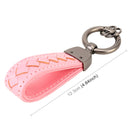 Car Metal + Braided Leather Key Ring Keychain (Pink)