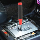 Metal Leather Long Column Car Shift Knob, Size: 18x3.3cm (Red)