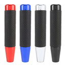 Metal Leather Long Column Car Shift Knob, Size: 18x3.3cm (Silver)