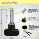 2 PCS 880 IP65 Waterproof White Light 6 CSP LED Car Headlight Bulb, 9-36V / 18W, 6000K / 2000LM