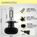 2 PCS H4 IP65 Waterproof White Light 12 CSP LED Car Headlight Bulb, 9-36V / 18W, 6000K / 2000LM