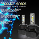 2 PCS H4 IP65 Waterproof White Light 12 CSP LED Car Headlight Bulb, 9-36V / 18W, 6000K / 2000LM