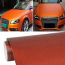 1.52 * 0.5m Waterproof PVC Wire Drawing Brushed Chrome Vinyl Wrap Car Sticker Automobile Ice Film Stickers Car Styling Matte Brushed Car Wrap Vinyl Film (Orange)