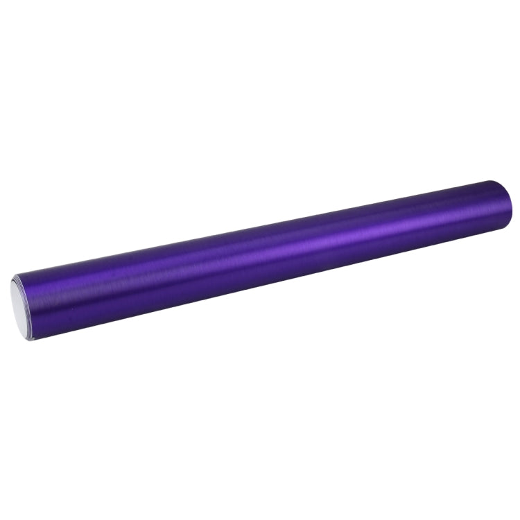 1.52 * 0.5m Waterproof PVC Wire Drawing Brushed Chrome Vinyl Wrap Car Sticker Automobile Ice Film Stickers Car Styling Matte Brushed Car Wrap Vinyl Film (Purple)