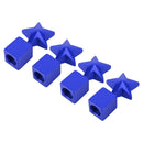 4 PCS Star Shape Gas Cap Mouthpiece Cover Tire Cap Car Tire Valve Caps (Blue)