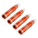 4 PCS Long Bullet Shape Gas Cap Mouthpiece Cover Tire Cap Car Tire Valve Caps (Orange)