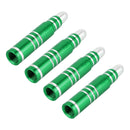 4 PCS Long Bullet Shape Gas Cap Mouthpiece Cover Tire Cap Car Tire Valve Caps (Green)