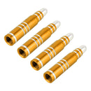 4 PCS Long Bullet Shape Gas Cap Mouthpiece Cover Tire Cap Car Tire Valve Caps (Gold)