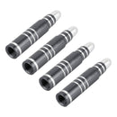 4 PCS Long Bullet Shape Gas Cap Mouthpiece Cover Tire Cap Car Tire Valve Caps (Silver Grey)