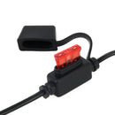 2 PCS Motorcycle Ring Terminal Harness with Black Fused 2-Pin Quick Disconnect Plug