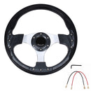 Car Modified Racing Sport Horn Button Steering Wheel, Diameter: 32cm(Black White)