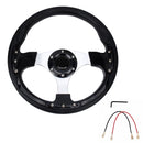 Car Modified Racing Sport Horn Button Steering Wheel, Diameter: 32cm(Black)