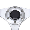 Car Modified Racing Sport Horn Button Steering Wheel, Diameter: 32cm(Silver)