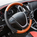 Car Genuine Leather Hand-stitched Adaptation Steering Wheel Cover(Brown)