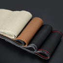 Car Genuine Leather Hand-stitched Adaptation Steering Wheel Cover(Brown)